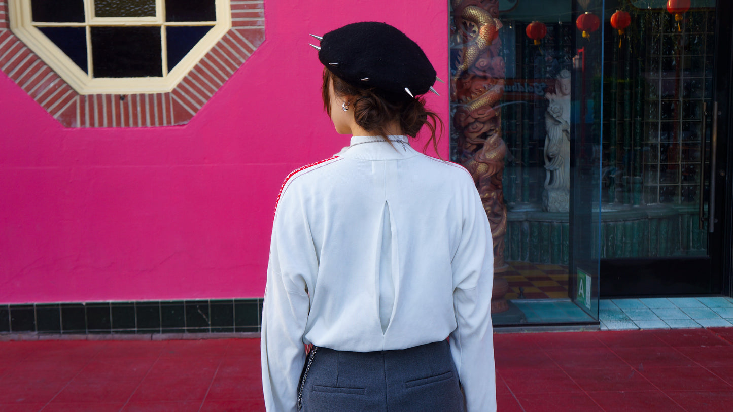 Cropped Mock Neck Sweater